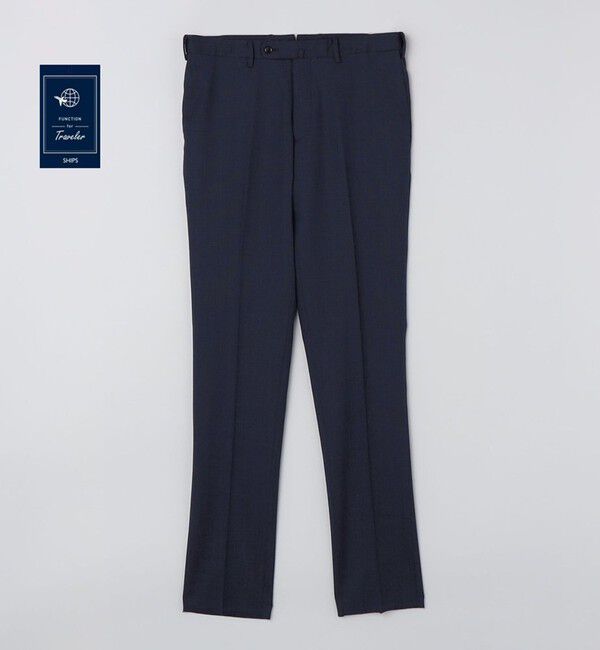 SHIPS「SHIPS:〈FUNCTION/洗濯機可能〉ウォッシャブル バーズアイ スラックス(セットアップ対応)」|スラックス|ロイヤルブルー