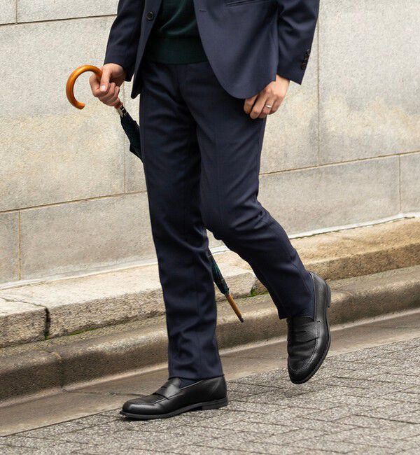 SHIPS「SHIPS:〈FUNCTION/洗濯機可能〉ウォッシャブル バーズアイ スラックス(セットアップ対応)」|スラックス|ネイビー