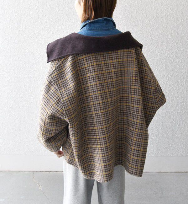 SHIPS any「【WEB限定】SHIPS any: リバー スタンドカラー ポンチョ ショート コート」|その他|