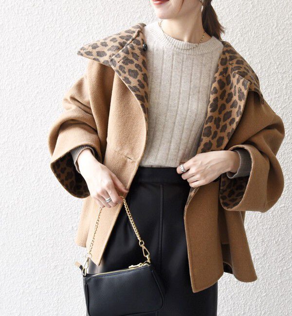 SHIPS any「【WEB限定】SHIPS any: リバー スタンドカラー ポンチョ ショート コート」|その他|