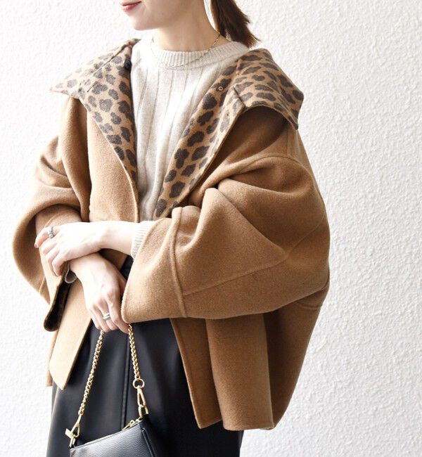 SHIPS any「【WEB限定】SHIPS any: リバー スタンドカラー ポンチョ ショート コート」|その他|