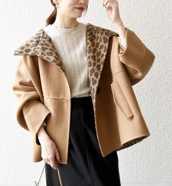 SHIPS any「【WEB限定】SHIPS any: リバー スタンドカラー ポンチョ ショート コート」|その他|