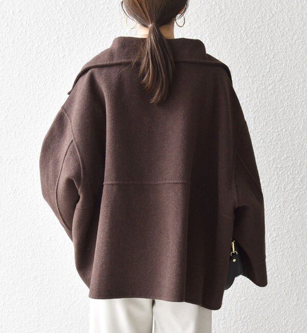 SHIPS any「【WEB限定】SHIPS any: リバー スタンドカラー ポンチョ ショート コート」|その他|