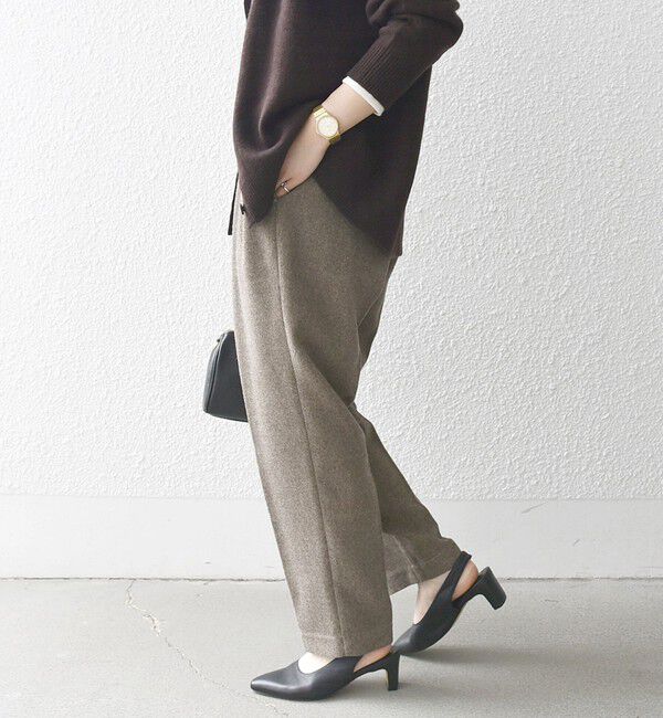 SHIPS any「SHIPS any:〈洗濯機可能〉ウールライク カーブ タック パンツ」|その他|