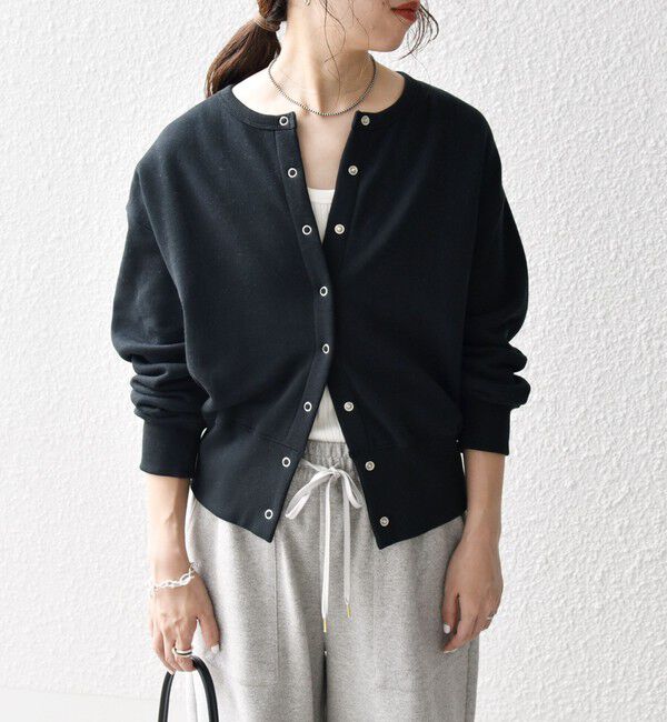 SHIPS any「【WEB限定】SHIPS any: USA コットン 裏起毛 コンパクト スナップ カーディガン」|カーディガン|