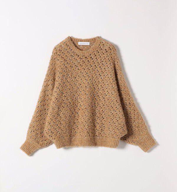 quaranciel「quaranciel:〈手洗い可能〉スパンコール レース編み クルーネック ドルマン ルーズ ニット」|ニット・セーター|