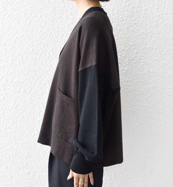 SHIPS for women「【WEB限定】〈手洗い可能〉配色 ポケット カーディガン」|カーディガン|