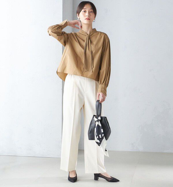 SHIPS for women「〈手洗い可能〉ブロード ボウタイ ブラウス」|シャツ・ブラウス|