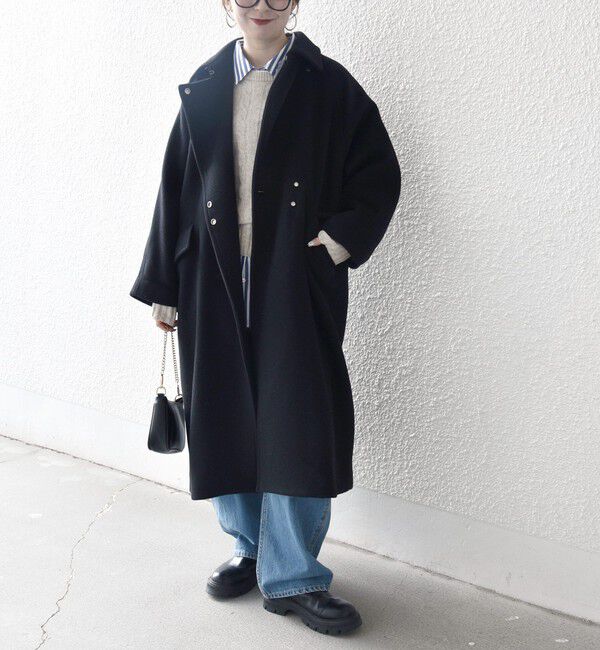 SHIPS any「SHIPS any: バルマカーン コクーン コート 25AW」|ステンカラーコート|