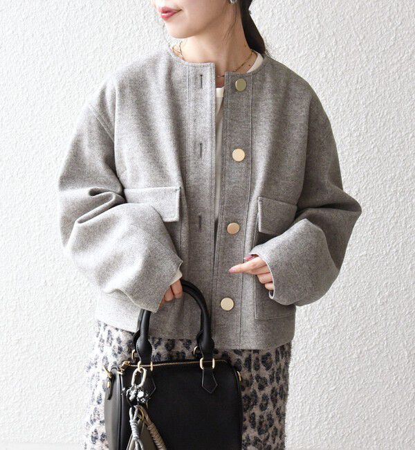 SHIPS any「SHIPS any: エア ニードル ポケット コンパクト ノーカラー ジャケット」|ノーカラージャケット|