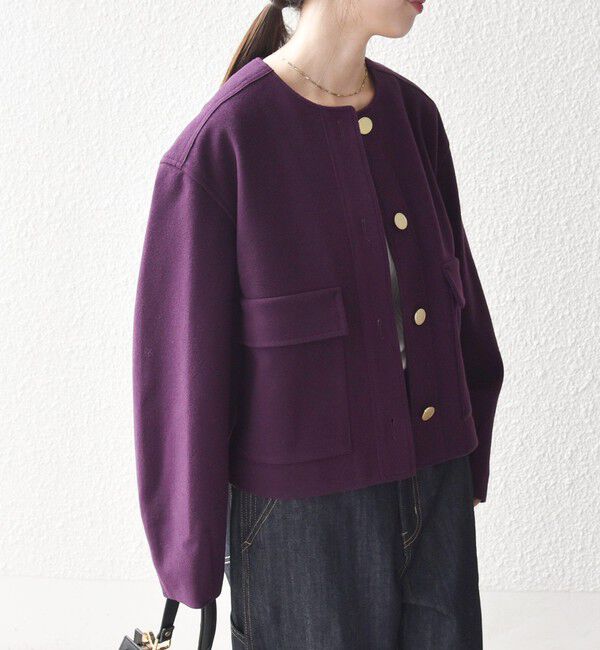 SHIPS any「SHIPS any: エア ニードル ポケット コンパクト ノーカラー ジャケット」|ノーカラージャケット|