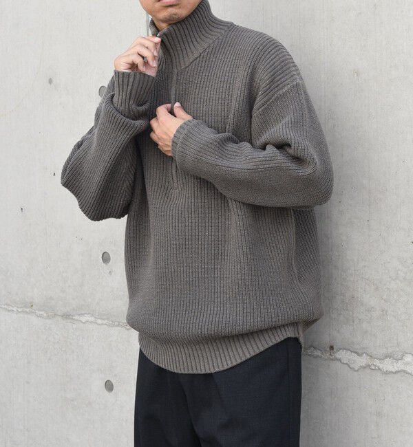 SHIPS any「SHIPS any:〈手洗い可能〉ハーフジップ 畦編み ドライバーズ ニット 25AW◇」|ニット・セーター|