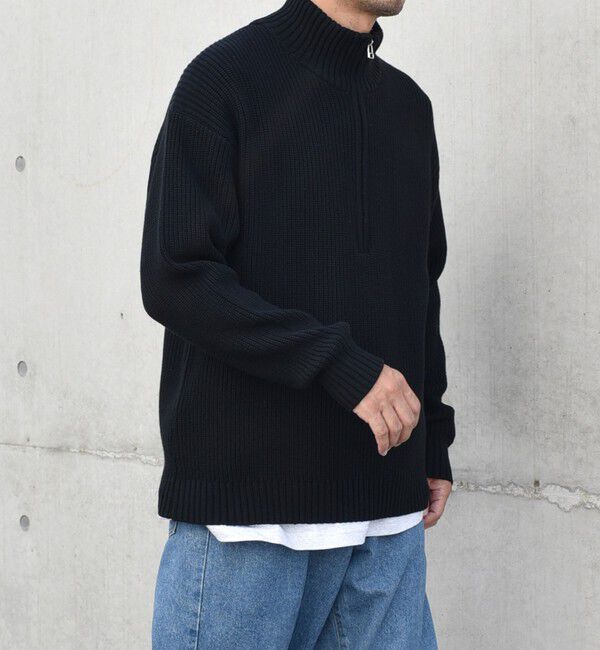 SHIPS any「SHIPS any:〈手洗い可能〉ハーフジップ 畦編み ドライバーズ ニット 25AW◇」|ニット・セーター|