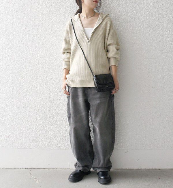 SHIPS any「SHIPS any:〈手洗い可能〉ハーフジップ 畦編み ドライバーズ ニット 25AW◇」|ニット・セーター|