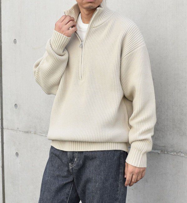 SHIPS any「SHIPS any:〈手洗い可能〉ハーフジップ 畦編み ドライバーズ ニット 25AW◇」|ニット・セーター|