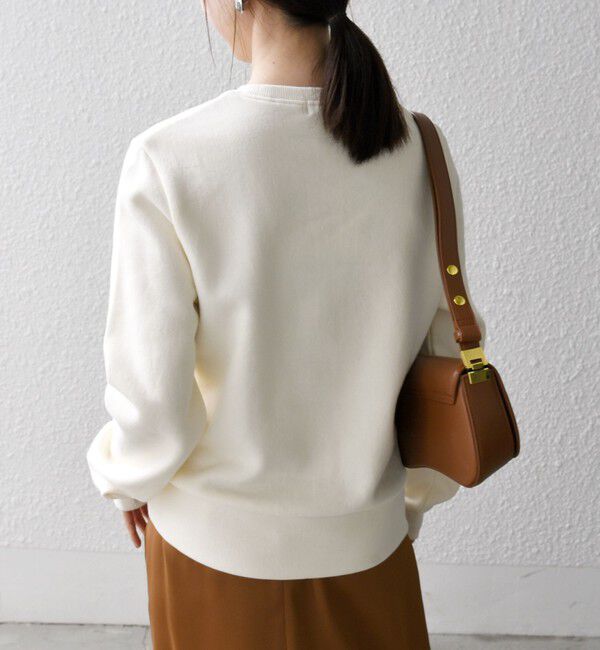 SHIPS any「【WEB限定】SHIPS any:〈手洗い可能〉裏起毛 ビジュー クルーネック コンパクト プルオーバー」|スウェット・ジャージ|