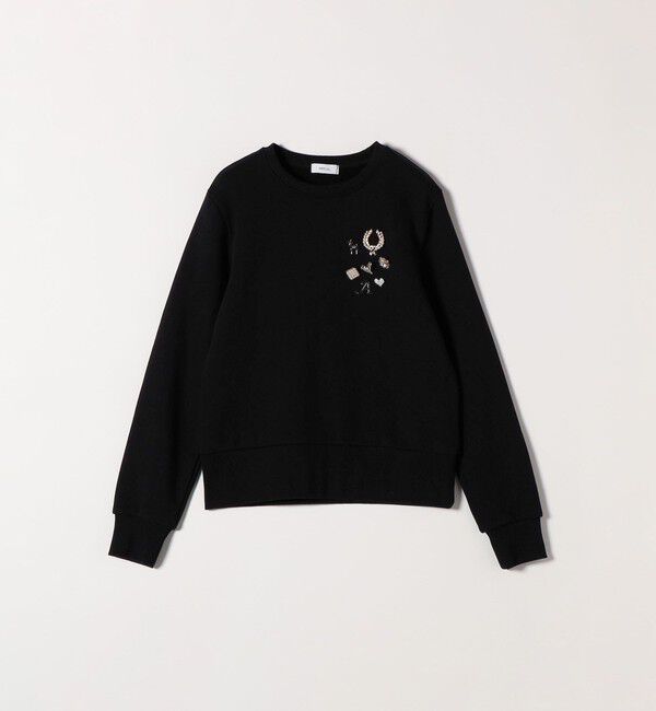 SHIPS any「【WEB限定】SHIPS any:〈手洗い可能〉裏起毛 ビジュー クルーネック コンパクト プルオーバー」|スウェット・ジャージ|