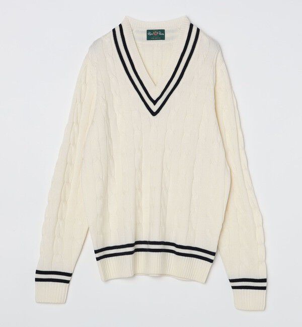 SHIPS「ALANPAINE: 7ゲージ クリケット ケーブル ニット」|ニット・セーター|ライトホワイト