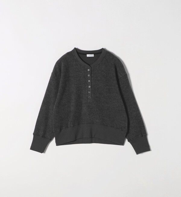 SHIPS any「SHIPS any:〈手洗い可能〉起毛 ワッフル ヘンリーネック コンパクト プルオーバー」|Tシャツ・カットソー|