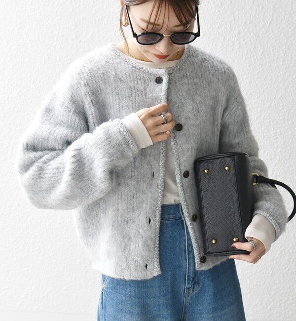 SHIPS any「SHIPS any:〈手洗い可能〉シャギー クルーネック ニット カーディガン」|カーディガン|