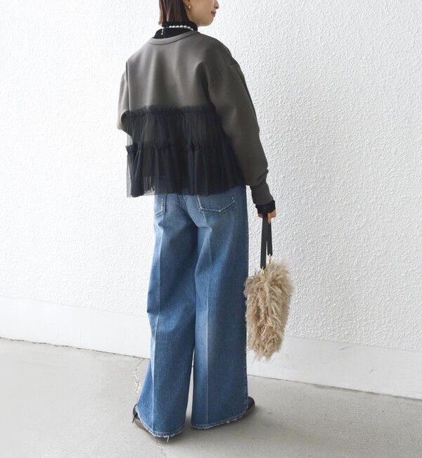 SHIPS for women「【WEB限定】 〈手洗い可能〉ダンボール &times; チュール ジップ 羽織」|その他|