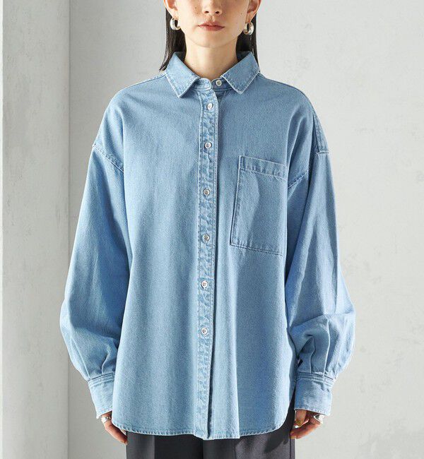 SHIPS for women「〈洗濯機可能〉デニム 刺繍 オーバー シャツ」|シャツ・ブラウス|