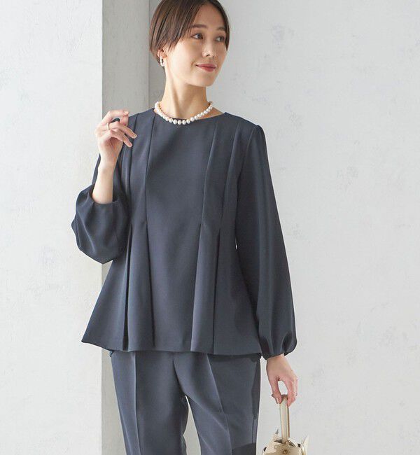 SHIPS for women「ダブル クロス ブラウス（セレモニー対応可）」|シャツ・ブラウス|ネイビー