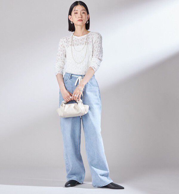 SHIPS for women「〈手洗い可能〉ラッセル レース クルーネック カットソー」|Tシャツ・カットソー|