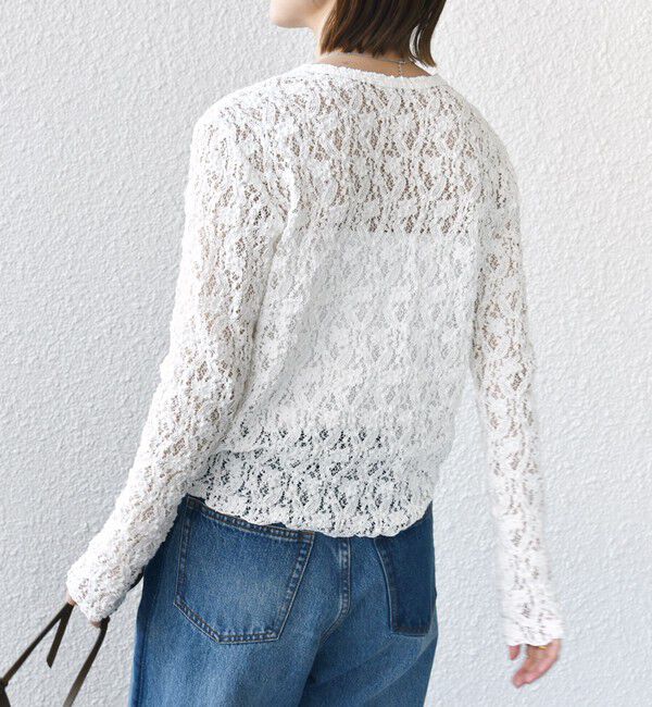 SHIPS for women「〈手洗い可能〉ラッセル レース クルーネック カットソー」|Tシャツ・カットソー|