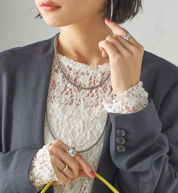 SHIPS for women「〈手洗い可能〉ラッセル レース クルーネック カットソー」|Tシャツ・カットソー|