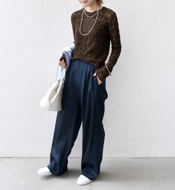 SHIPS for women「〈手洗い可能〉ラッセル レース クルーネック カットソー」|Tシャツ・カットソー|