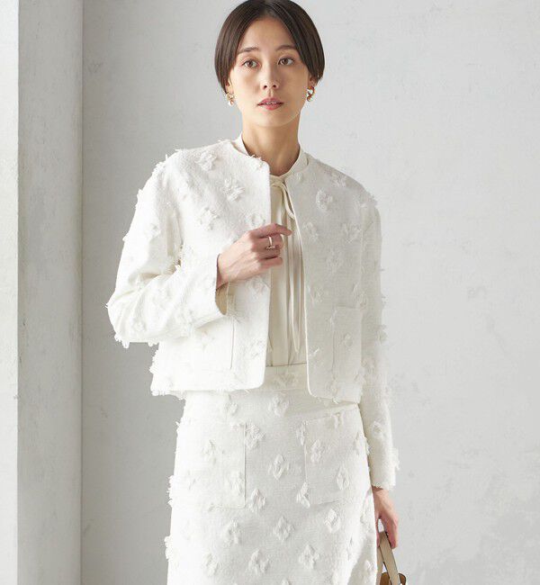 SHIPS for women「IFANSI ノーカラー ジャケット（セレモニー対応可）」|ノーカラージャケット|