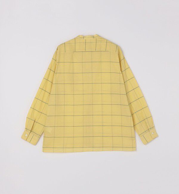 SHIPS「SHIPS: コットン シルク ペールチェック バンドカラー ロングスリーブ シャツ」|シャツ・ブラウス|