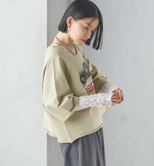 SHIPS for women「【SHIPS別注】〈洗濯機可能〉J.J MERCER:別注 7分袖 プリント スウェット」|スウェット・ジャージ|