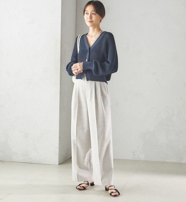 SHIPS for women「〈手洗い可能〉Asami 麻調合繊 2タック ワイドパンツ」|その他|