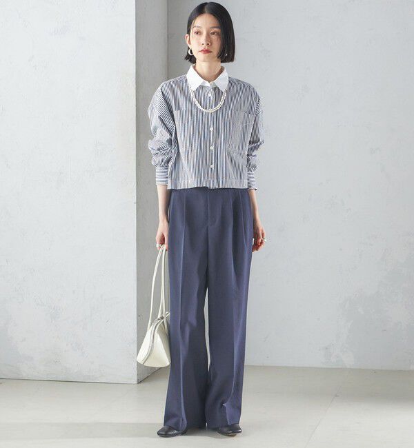 SHIPS for women「〈手洗い可能〉Asami 麻調合繊 2タック ワイドパンツ」|その他|