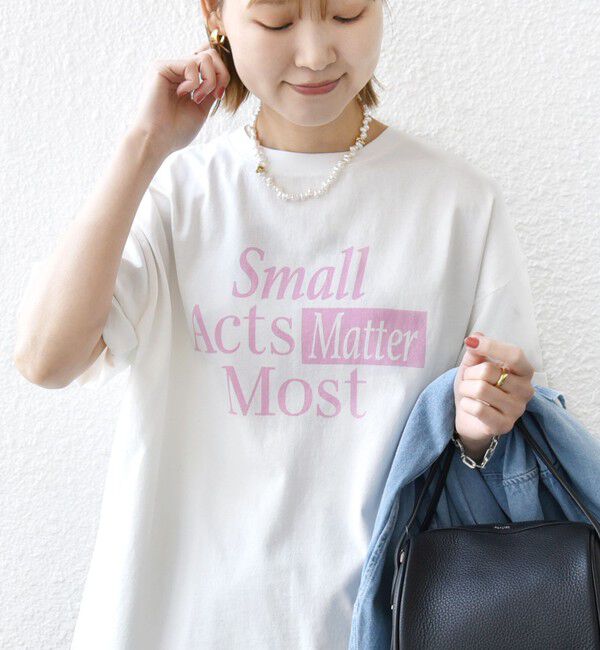 SHIPS for women「【SHIPS別注】81BRANCA:ロゴ 5分袖 TEE」|Tシャツ・カットソー|