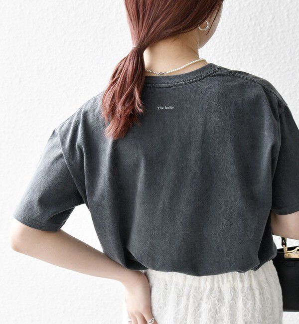 SHIPS any「【WEB限定/SHIPS any別注】THE KNiTS:〈洗濯機可能〉ラウンドヘム プリント ショート TEE」|Tシャツ・カットソー|