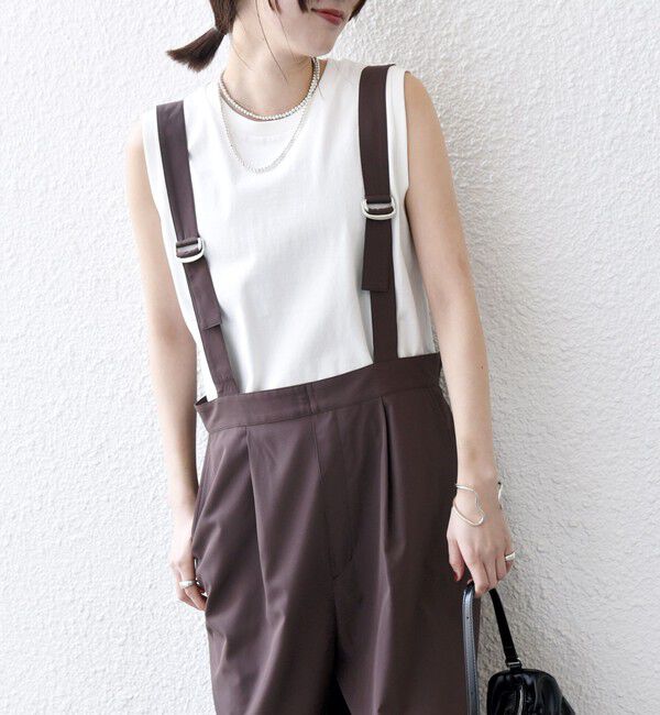 SHIPS any「SHIPS any:〈洗濯機可能〉ドロスト ワイド サロペット &times; ノースリーブ TEE セット」|その他|