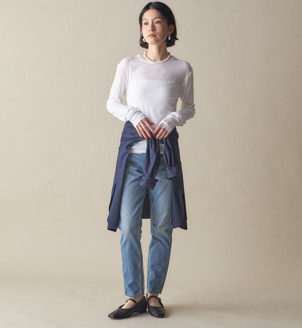 SHIPS for women「SHIPS NINE CASE:〈洗濯機可能〉ロゴ ロング スリーブ TEE」|Tシャツ・カットソー|