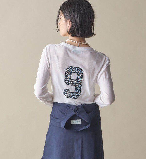 SHIPS for women「SHIPS NINE CASE:〈洗濯機可能〉ロゴ ロング スリーブ TEE」|Tシャツ・カットソー|