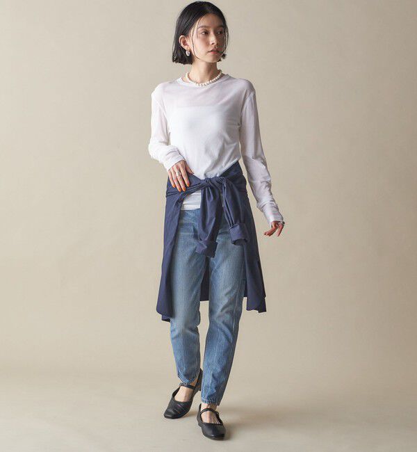 SHIPS for women「SHIPS NINE CASE:〈洗濯機可能〉ロゴ ロング スリーブ TEE」|Tシャツ・カットソー|