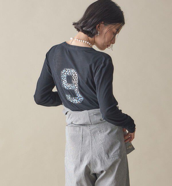 SHIPS for women「SHIPS NINE CASE:〈洗濯機可能〉ロゴ ロング スリーブ TEE」|Tシャツ・カットソー|