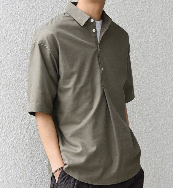 SHIPS any「SHIPS any:〈接触冷感/遮熱等〉ハイブリッドリネン プルオーバー シャツ(セットアップ対応)◇」|シャツ・ブラウス|