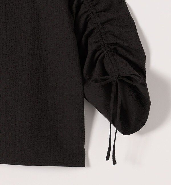 SHIPS any「SHIPS any:〈洗濯機可能〉ミニサッカー ドロスト リボン ボートネック ブラウス」|シャツ・ブラウス|