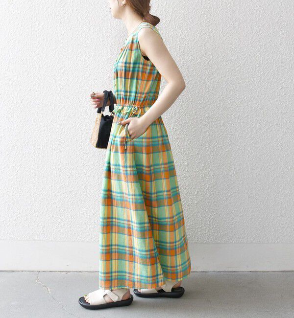 SHIPS any「SHIPS any:〈洗濯機可能〉マドラス チェック ノースリーブ ワンピース」|ワンピース|