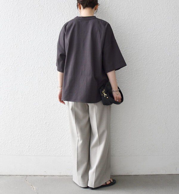 SHIPS any「SHIPS any:〈接触冷感/汗染み防止加工/洗濯機可能〉ラウンドヘム クルー ビッグ TEE」|Tシャツ・カットソー|