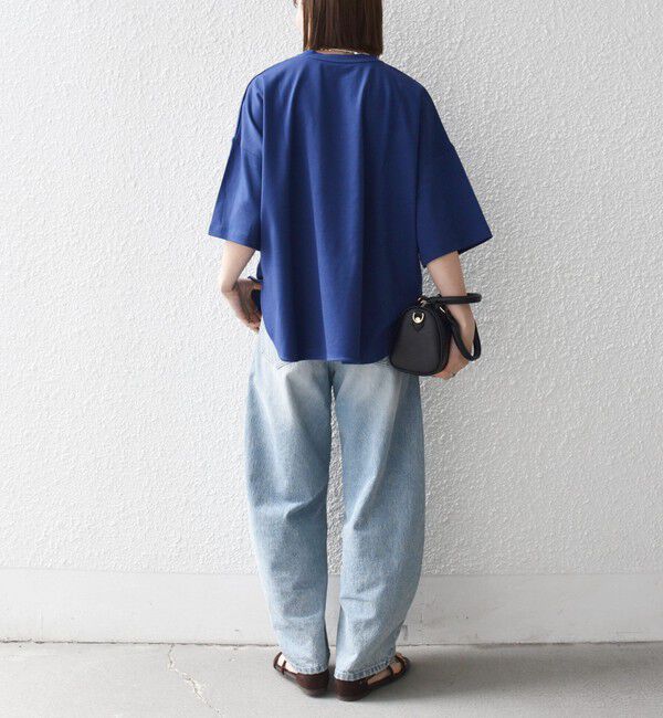 SHIPS any「SHIPS any:〈接触冷感/汗染み防止加工/洗濯機可能〉ラウンドヘム クルー ビッグ TEE」|Tシャツ・カットソー|