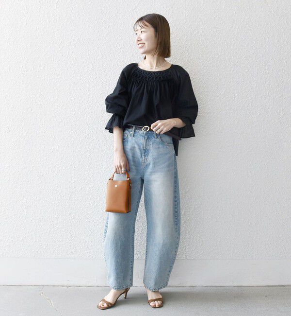 SHIPS any「SHIPS any:〈手洗い可能〉ロープ デザイン ギャザースリーブ フレア ブラウス」|シャツ・ブラウス|