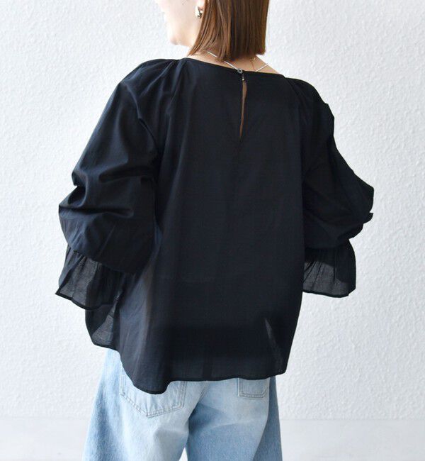 SHIPS any「SHIPS any:〈手洗い可能〉ロープ デザイン ギャザースリーブ フレア ブラウス」|シャツ・ブラウス|